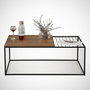 Hanah Home Mesa de Centro Industrial Nogal